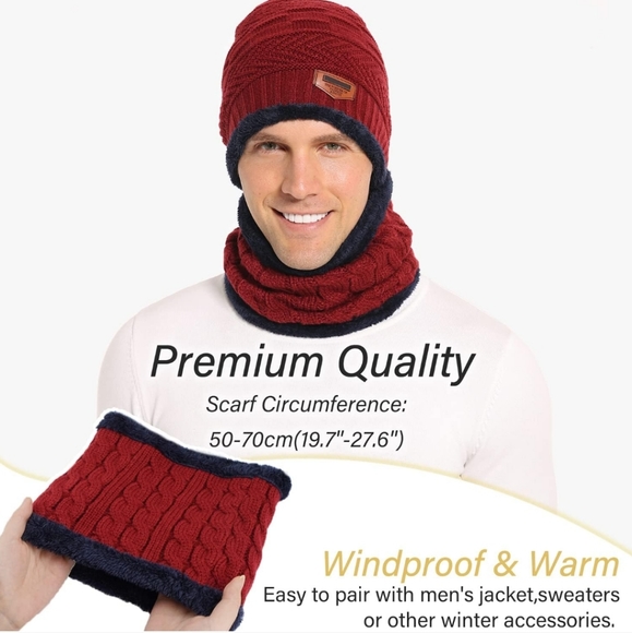 New Mens Hat Scarf Set - Picture 1 of 5